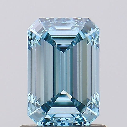 Lab-Grown Emerald Diamond - 0.95 Carats, Fancy Intense Blue Color, VVS2 Clarity - Certified by IGI - Report Number: LG627423511