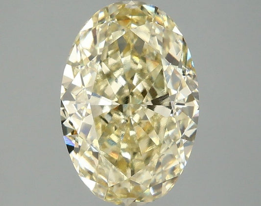 Lab-Grown Oval Diamond - 3.02 Carats, Fancy Yellow Color, VVS2 Clarity - Certified by IGI - Report Number: LG680520040