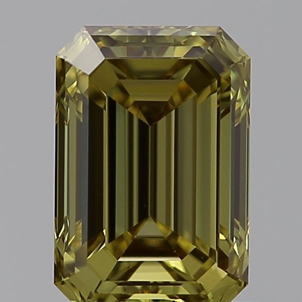 Lab-Grown Emerald Diamond - 0.95 Carats, Fancy Yellow Color, VS1 Clarity - Certified by IGI - Report Number: LG595381035