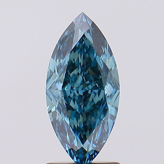 Lab-Grown Marquise Diamond - 1.62 Carats, Fancy Vivid Blue Color, VS1 Clarity - Certified by IGI - Report Number: LG629494212