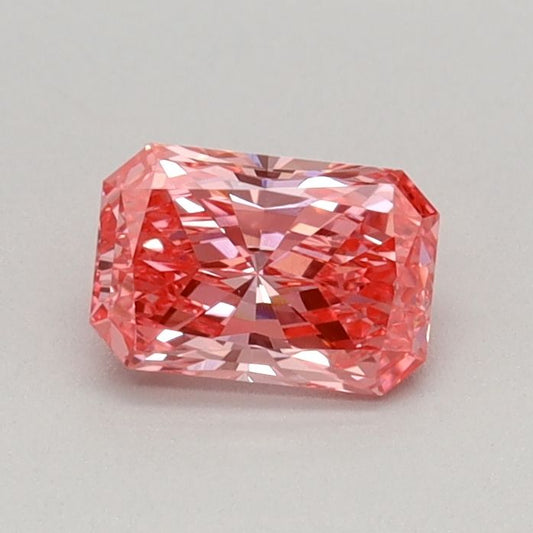 Lab-Grown Radiant Diamond - 0.36 Carats, Fancy Vivid Pink Color, VVS2 Clarity - Certified by IGI - Report Number: LG670442605