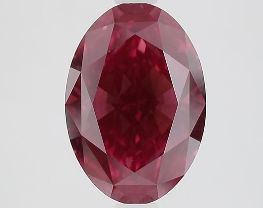 Lab-Grown Oval Diamond - 3.08 Carats, Fancy Vivid Pink Color, VVS2 Clarity - Certified by IGI - Report Number: LG671412882