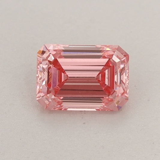 Lab-Grown Emerald Diamond - 0.5 Carats, Fancy Vivid Pink Color, VVS2 Clarity - Certified by IGI - Report Number: LG542226927