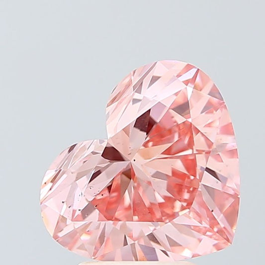 Lab-Grown Heart Diamond - 2.98 Carats, Fancy Vivid Pink Color, VS2 Clarity - Certified by IGI - Report Number: LG595384363