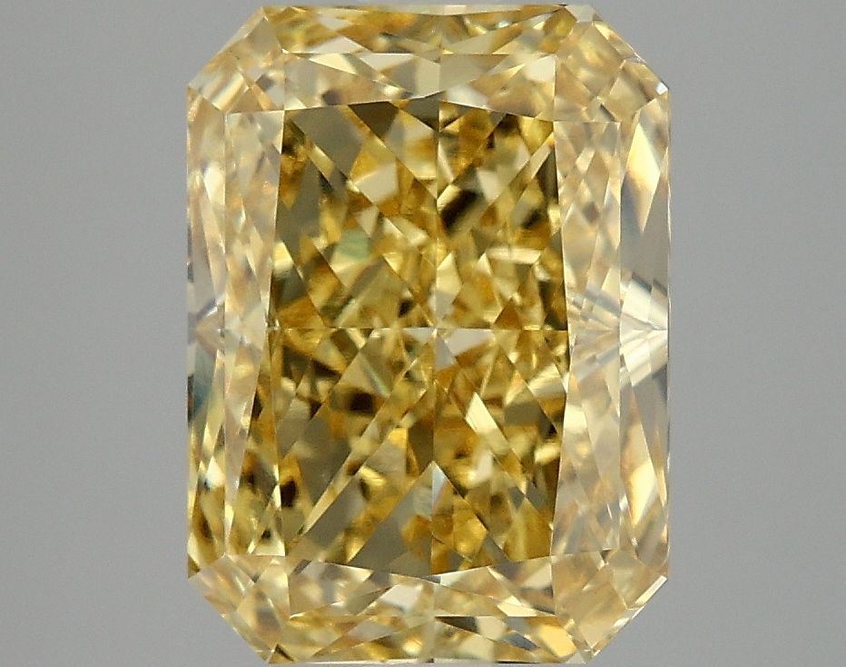 Lab-Grown Radiant Diamond - 4.04 Carats, Fancy Vivid Yellow Color, VVS2 Clarity - Certified by IGI - Report Number: LG663405831
