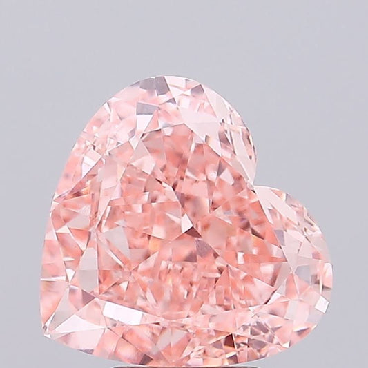 Lab-Grown Heart Diamond - 5.39 Carats, Fancy Vivid Pink Color, VVS2 Clarity - Certified by IGI - Report Number: LG689542162