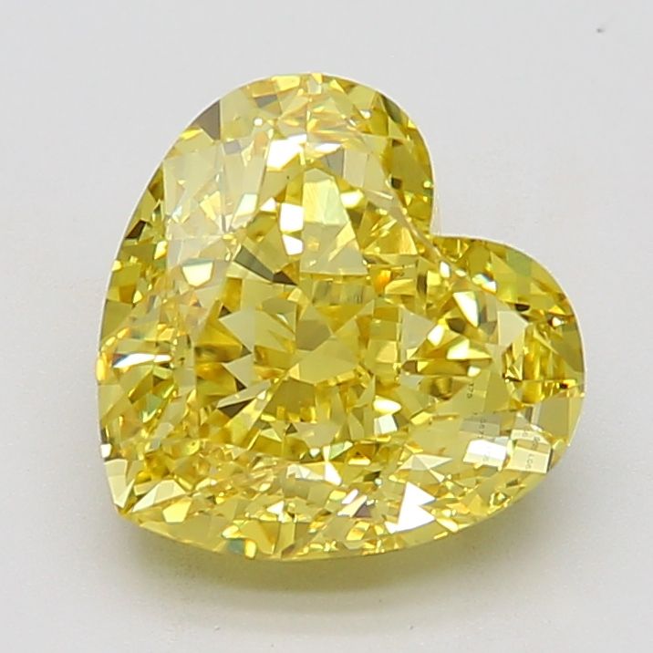 Lab-Grown Heart Diamond - 6.4 Carats, Fancy Vivid Yellow Color, VS1 Clarity - Certified by IGI - Report Number: LG677532375