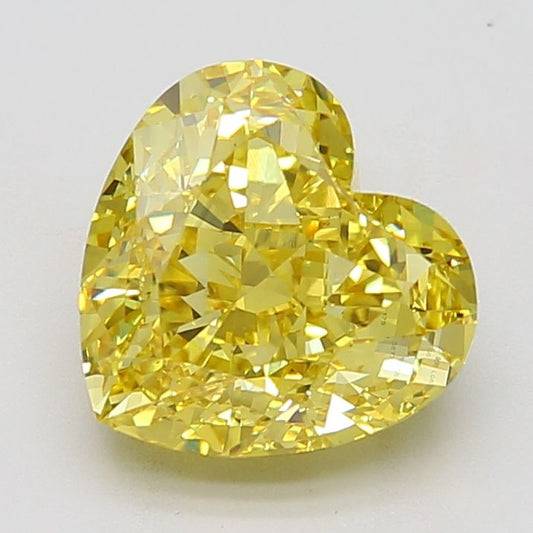 Lab-Grown Heart Diamond - 6.4 Carats, Fancy Vivid Yellow Color, VS1 Clarity - Certified by IGI - Report Number: LG677532375