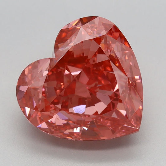 Lab-Grown Heart Diamond - 5.19 Carats, Fancy Vivid Pink Color, VS1 Clarity - Certified by IGI - Report Number: LG655462852