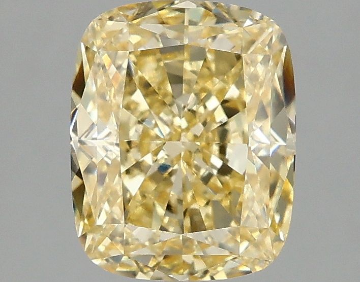 Lab-Grown Cushion Diamond - 2.02 Carats, Fancy Vivid Yellow Color, VVS2 Clarity - Certified by IGI - Report Number: LG671484156