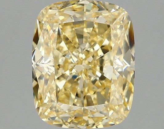 Lab-Grown Cushion Diamond - 2.02 Carats, Fancy Vivid Yellow Color, VVS2 Clarity - Certified by IGI - Report Number: LG671484156