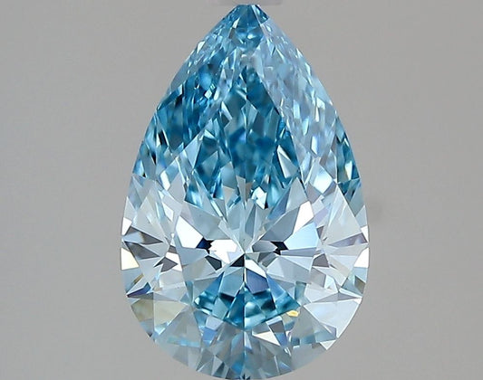 Lab-Grown Pear Diamond - 1.54 Carats, Fancy Vivid Blue Color, VVS2 Clarity - Certified by IGI - Report Number: LG639447683