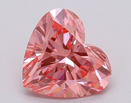 Lab-Grown Heart Diamond - 1.02 Carats, Fancy Vivid Pink Color, VS1 Clarity - Certified by IGI - Report Number: LG615366977