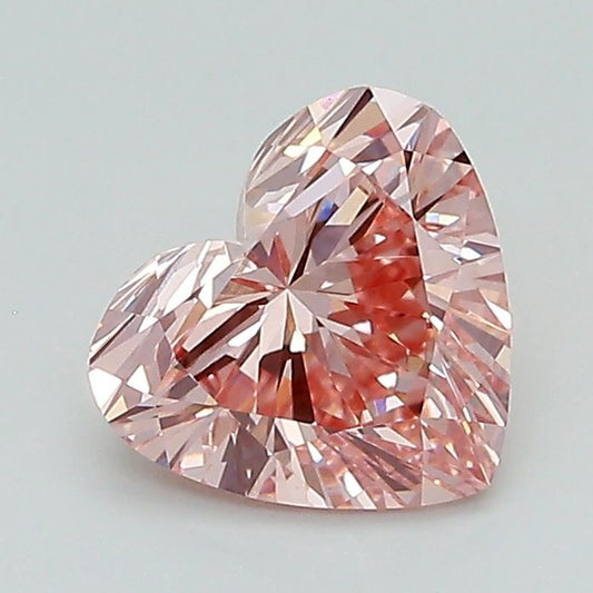 Lab-Grown Heart Diamond - 1.21 Carats, Fancy Intense Pink Color, VVS2 Clarity - Certified by IGI - Report Number: LG628442526