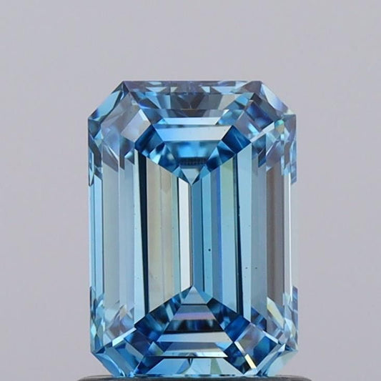 Lab-Grown Emerald Diamond - 1.06 Carats, Fancy Vivid Blue Color, VS1 Clarity - Certified by IGI - Report Number: LG639497558
