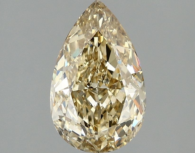 Lab-Grown Pear Diamond - 1.55 Carats, Fancy Intense Yellow Color, VVS2 Clarity - Certified by IGI - Report Number: LG670432824