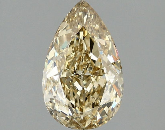 Lab-Grown Pear Diamond - 1.55 Carats, Fancy Intense Yellow Color, VVS2 Clarity - Certified by IGI - Report Number: LG670432824