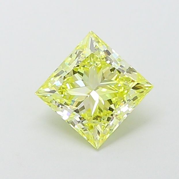 Lab-Grown Princess Diamond - 1.05 Carats, Fancy Vivid Yellow Color, VVS2 Clarity - Certified by IGI - Report Number: LG660424285
