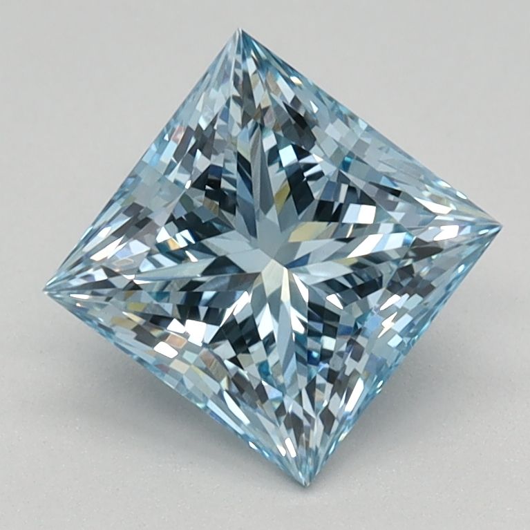 Lab-Grown Princess Diamond - 1.21 Carats, Fancy Intense Blue Color, VS1 Clarity - Certified by IGI - Report Number: LG613350719