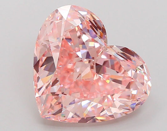 Lab-Grown Heart Diamond - 7.11 Carats, Fancy Intense Pink Color, VVS2 Clarity - Certified by IGI - Report Number: LG678549566