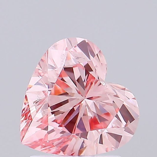 Lab-Grown Heart Diamond - 1.54 Carats, Fancy Vivid Pink Color, VS2 Clarity - Certified by IGI - Report Number: LG691589382