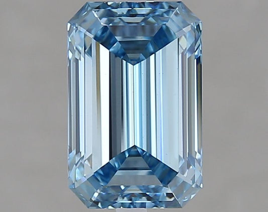 Lab-Grown Emerald Diamond - 2.0 Carats, Fancy Intense Blue Color, VVS2 Clarity - Certified by IGI - Report Number: 625437675