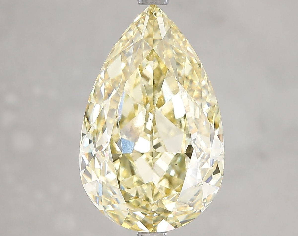Lab-Grown Pear Diamond - 6.56 Carats, Fancy Intense Yellow Color, VS1 Clarity - Certified by IGI - Report Number: LG655454145