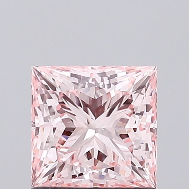 Lab-Grown Princess Diamond - 1.04 Carats, Fancy Intense Pink Color, VVS2 Clarity - Certified by IGI - Report Number: LG665401749