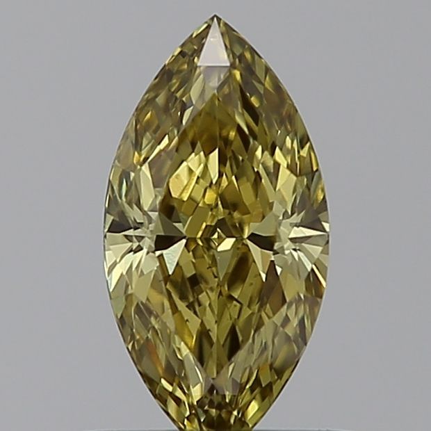 Lab-Grown Marquise Diamond - 0.67 Carats, Fancy Gray Yellow Color, VS1 Clarity - Certified by IGI - Report Number: LG595383729