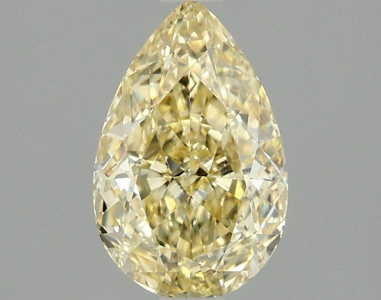 Lab-Grown Pear Diamond - 1.54 Carats, Fancy Intense Yellow Color, VVS2 Clarity - Certified by IGI - Report Number: LG689542591