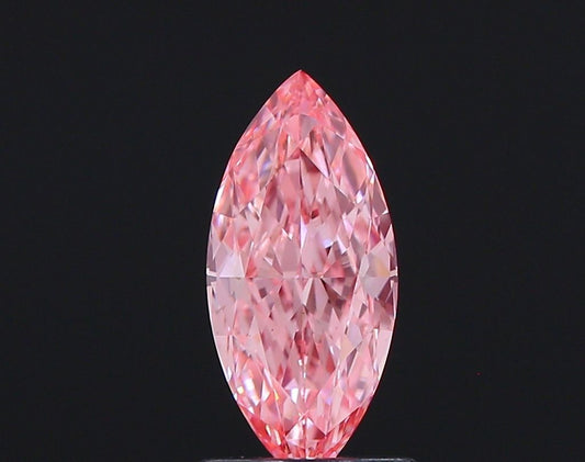 Lab-Grown Marquise Diamond - 1.01 Carats, Fancy Vivid Pink Color, VS1 Clarity - Certified by IGI - Report Number: LG633412669