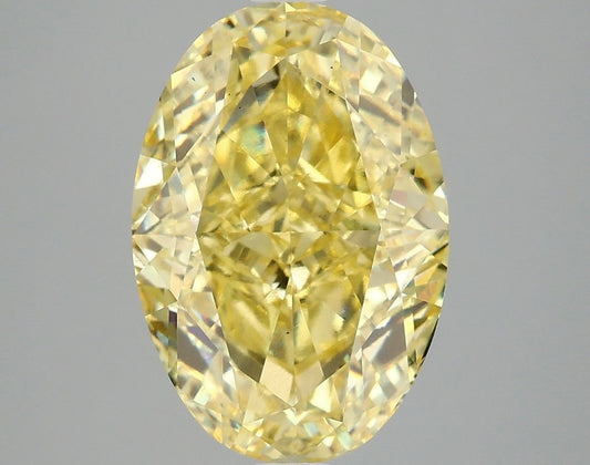 Lab-Grown Oval Diamond - 5.0 Carats, Fancy Vivid Yellow Color, VS2 Clarity - Certified by IGI - Report Number: LG675550981