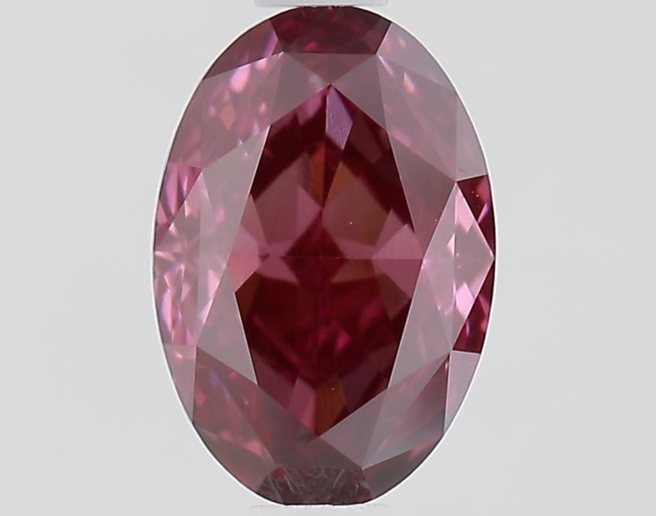 Lab-Grown Oval Diamond - 1.09 Carats, Fancy Deep Pink Color, VVS2 Clarity - Certified by IGI - Report Number: LG662471764