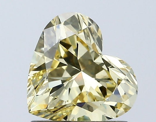 Lab-Grown Heart Diamond - 1.06 Carats, Fancy Intense Yellow Color, VS1 Clarity - Certified by IGI - Report Number: LG671438946
