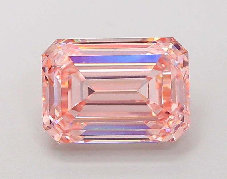 Lab-Grown Emerald Diamond - 3.06 Carats, Fancy Intense Pink Color, VVS2 Clarity - Certified by IGI - Report Number: LG674560820
