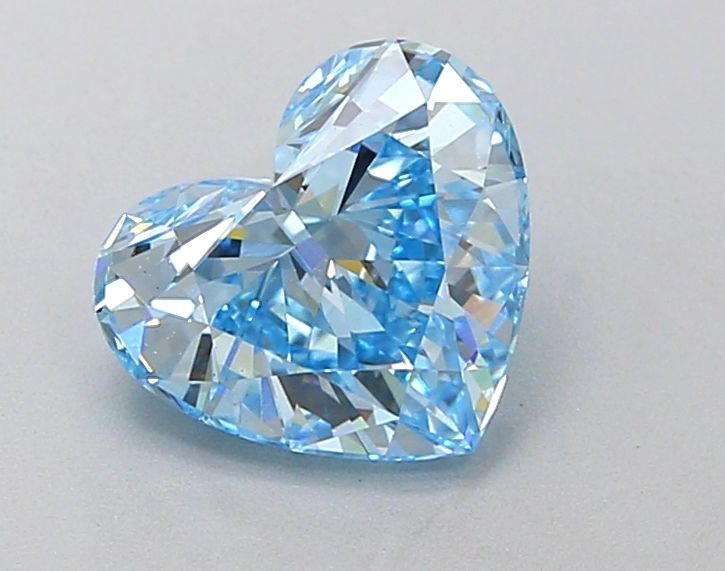 Lab-Grown Heart Diamond - 1.57 Carats, Fancy Intense Blue Color, VS1 Clarity - Certified by IGI - Report Number: LG650485521