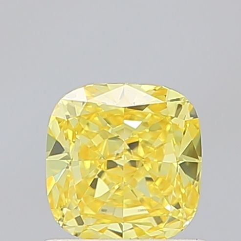 Lab-Grown Cushion Diamond - 1.01 Carats, Fancy Vivid Yellow Color, VVS1 Clarity - Certified by IGI - Report Number: LG667455962