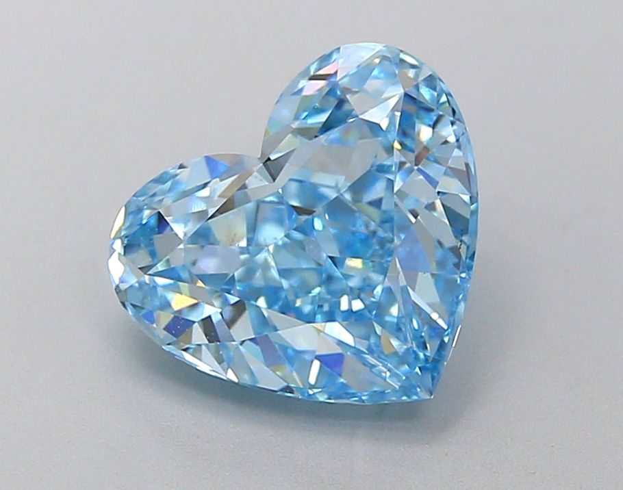 Lab-Grown Heart Diamond - 3.03 Carats, Fancy Intense Blue Color, VS1 Clarity - Certified by IGI - Report Number: LG650485504