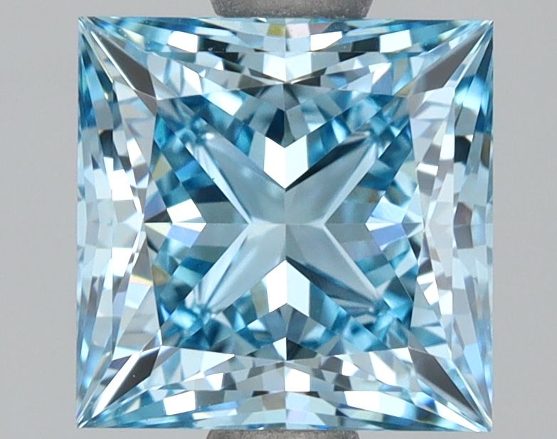 Lab-Grown Princess Diamond - 2.04 Carats, Fancy Vivid Blue Color, VVS2 Clarity - Certified by IGI - Report Number: LG646476940