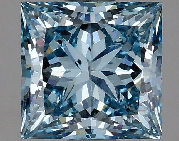 Lab-Grown Princess Diamond - 2.09 Carats, Fancy Vivid Blue Color, VS2 Clarity - Certified by IGI - Report Number: LG633474329