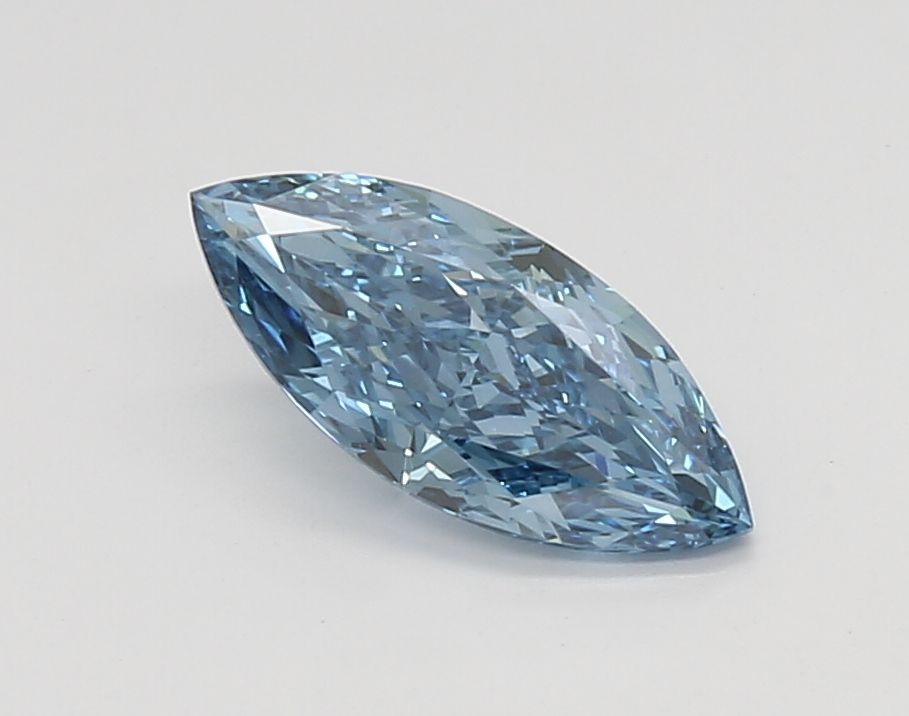 Lab-Grown Marquise Diamond - 1.19 Carats, Fancy Vivid Blue Color, VVS2 Clarity - Certified by IGI - Report Number: LG566313554