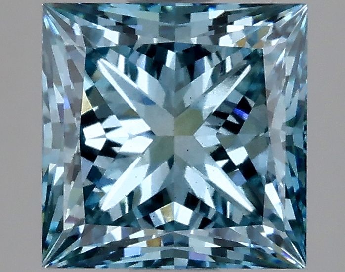 Lab-Grown Princess Diamond - 3.08 Carats, Fancy Vivid Blue Color, VS2 Clarity - Certified by IGI - Report Number: LG633446299