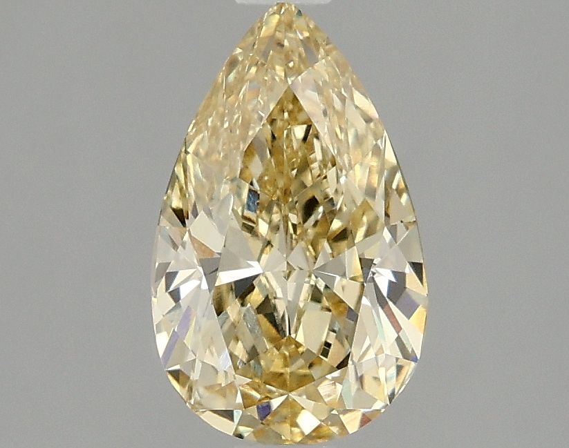 Lab-Grown Pear Diamond - 1.51 Carats, Fancy Intense Yellow Color, VVS2 Clarity - Certified by IGI - Report Number: LG639408257