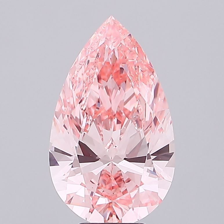 Lab-Grown Pear Diamond - 7.07 Carats, Fancy Vivid Pink Color, VVS2 Clarity - Certified by IGI - Report Number: LG689507540