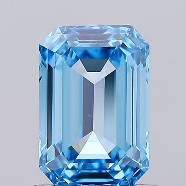 Lab-Grown Emerald Diamond - 1.04 Carats, Fancy Vivid Blue Color, VVS2 Clarity - Certified by IGI - Report Number: LG674511573