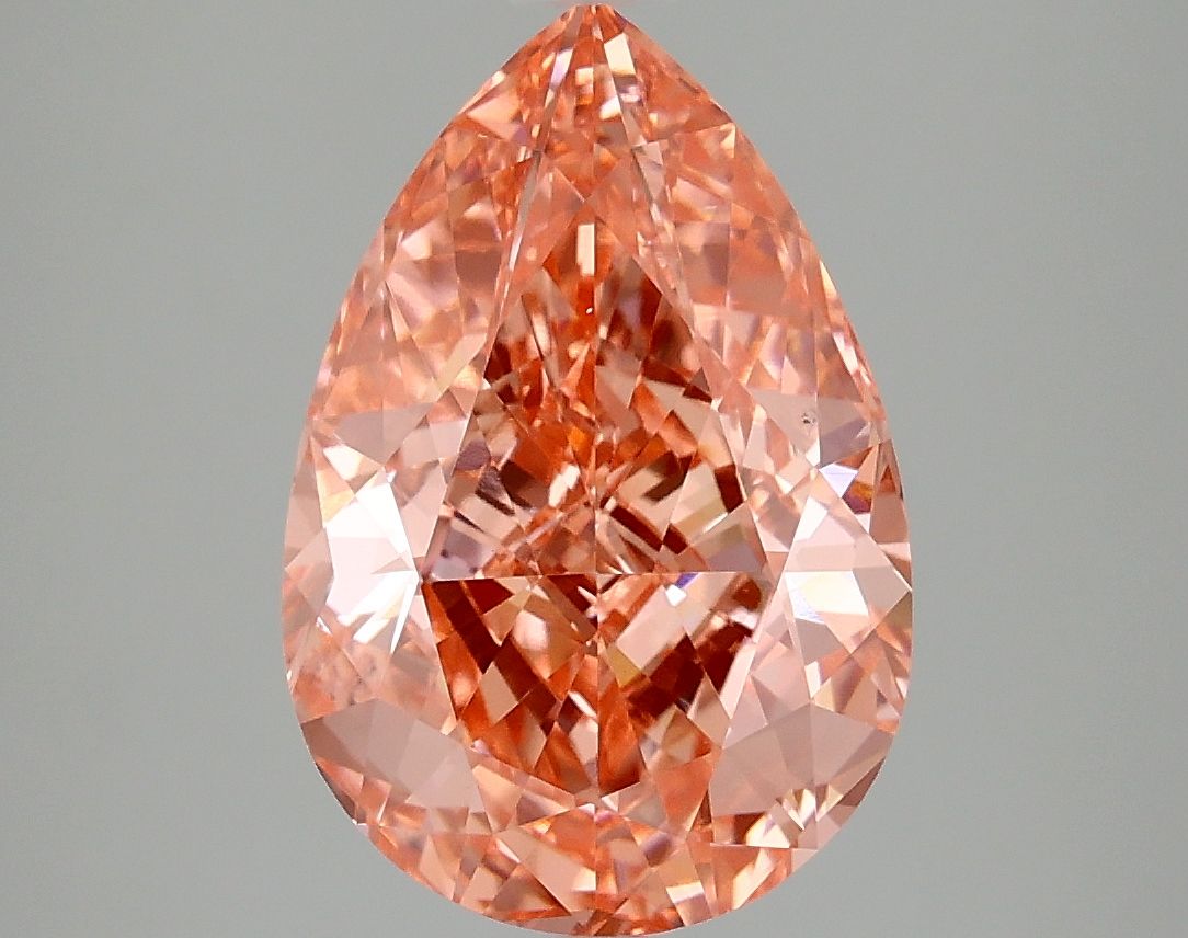 Lab-Grown Pear Diamond - 4.06 Carats, Fancy Vivid Pink Color, VS2 Clarity - Certified by IGI - Report Number: LG668470321