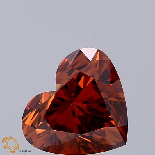 Lab-Grown Heart Diamond - 2.02 Carats, Fancy Vivid Orange Color, VVS2 Clarity - Certified by IGI - Report Number: LG670481974