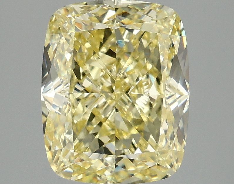 Lab-Grown Cushion Diamond - 3.07 Carats, Fancy Intense Yellow Color, VVS2 Clarity - Certified by IGI - Report Number: LG685540111