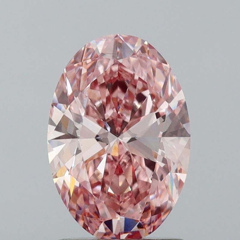 Lab-Grown Oval Diamond - 1.52 Carats, Fancy Intense Brownish Pink Color, VS1 Clarity - Certified by IGI - Report Number: LG603367338