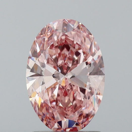 Lab-Grown Oval Diamond - 1.52 Carats, Fancy Intense Brownish Pink Color, VS1 Clarity - Certified by IGI - Report Number: LG603367338
